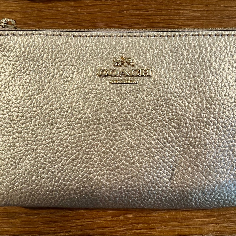 Coach Metallic Silver / Gold Cosmetic Bag